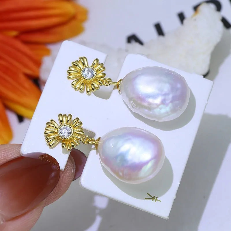 S925 sterling silver baroque flower earring frames for DIY jewellery making with raised floral patterns