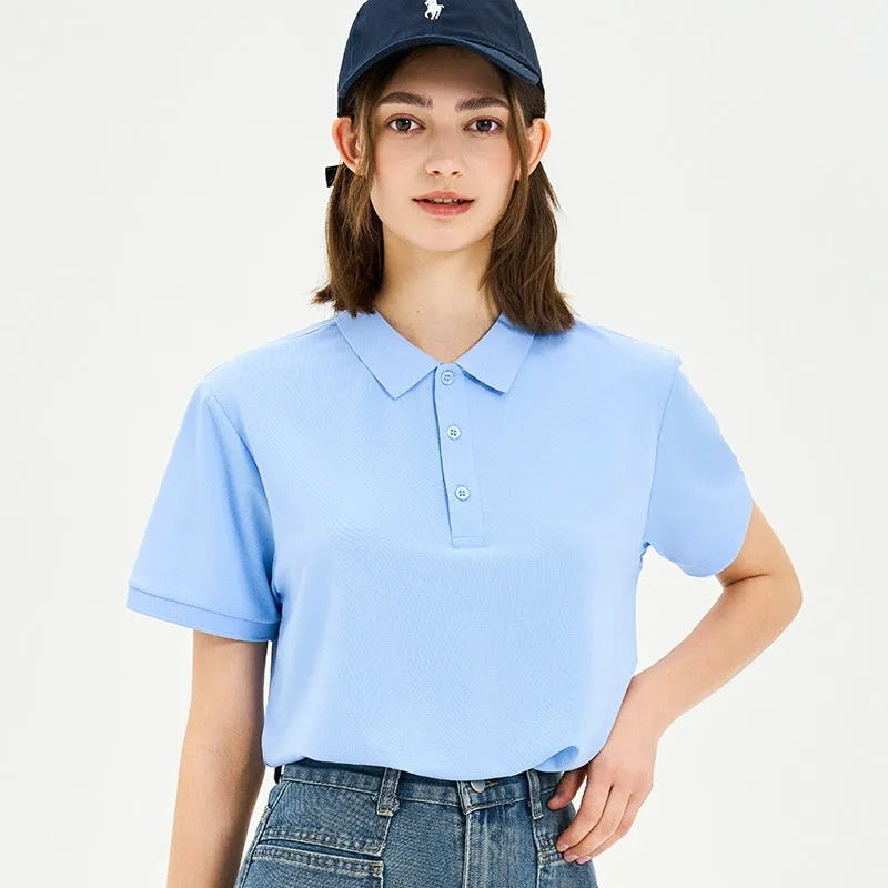 7A Antibacterial Business Lapel Polo Shirt Short Sleeve in Black, White, and Navy Blue