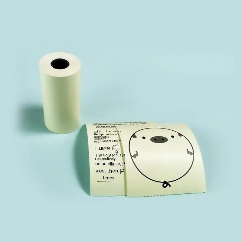 Roll of 57x30mm pink and yellow blue thermal paper for wrong question printers.