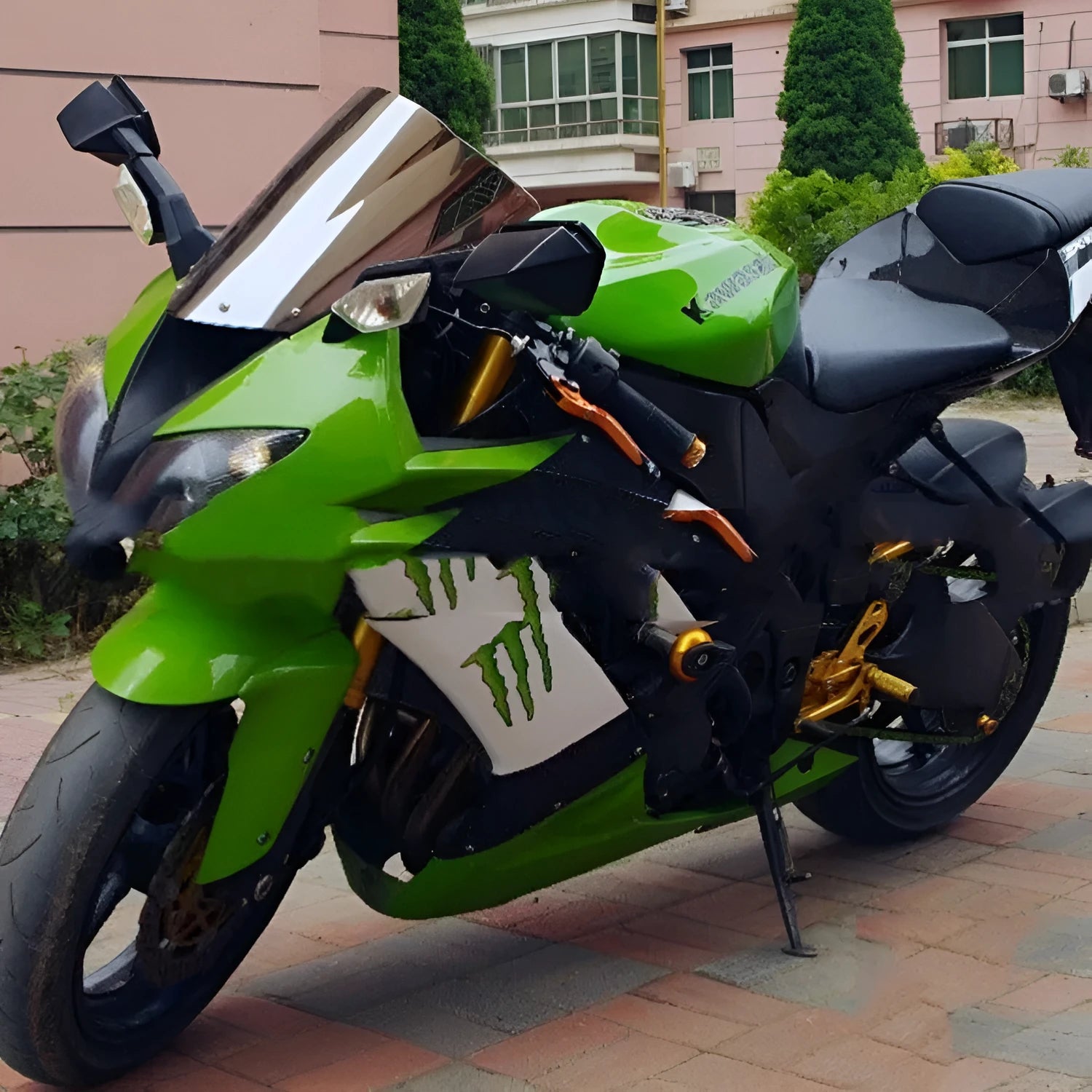 Blue and Brown motorcycle windscreen for Kawasaki ZX-6R ZX-10R sportbikes