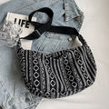 Women's ethnic style canvas dumpling crossbody bag in various colours