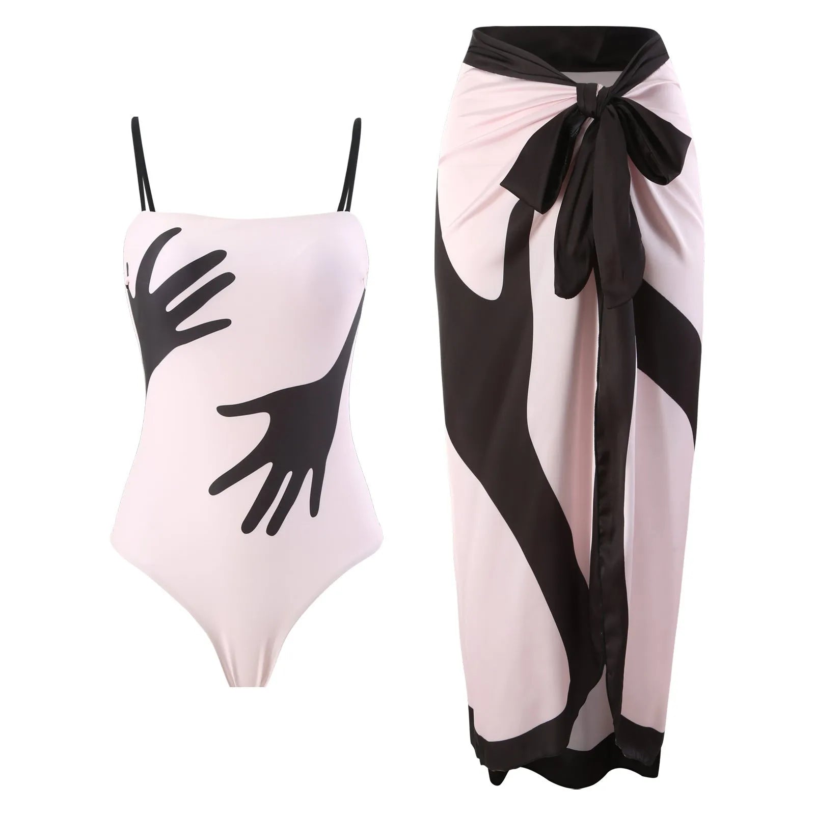 Women's one-piece bikini with detachable tulle skirt in polyester fabric, sizes S to XL