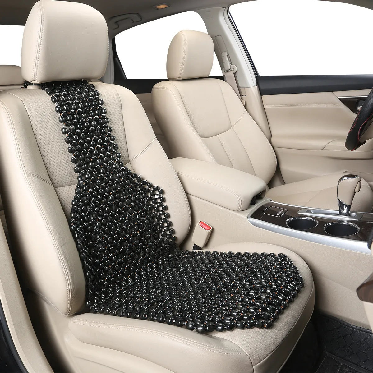 Universal car seat cushion for summer ventilation in beige or black colours