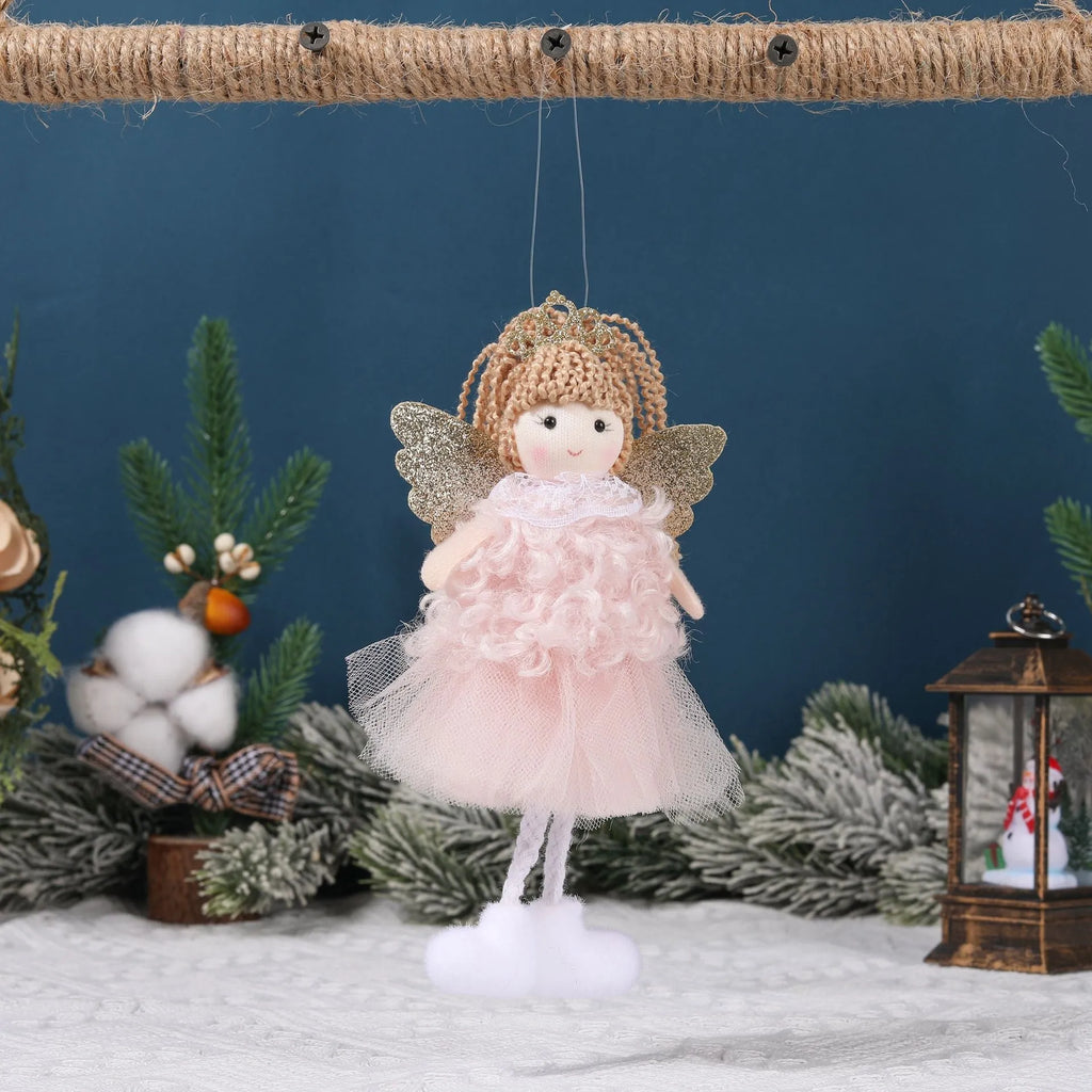 Christmas angel girl cloth pendant for high ponytail hair decoration with cartoon design