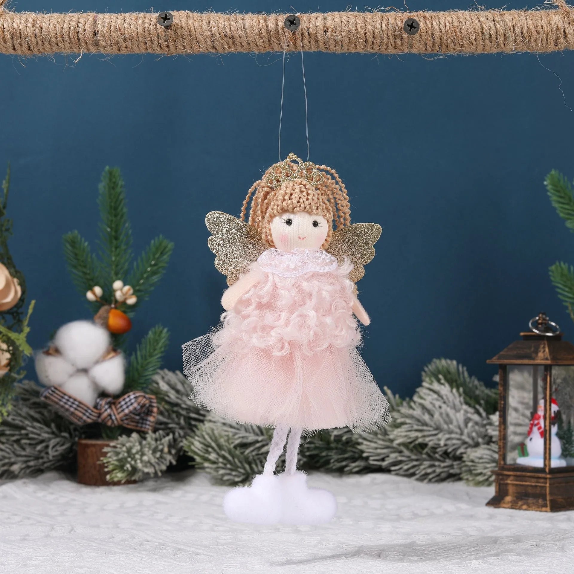 Christmas angel girl cloth pendant for high ponytail hair decoration with cartoon design