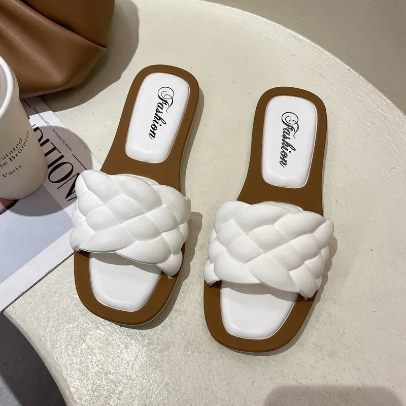 Women's PVC beach sandals with anti-skid soles in black, green, orange or white colours, sizes 36-40