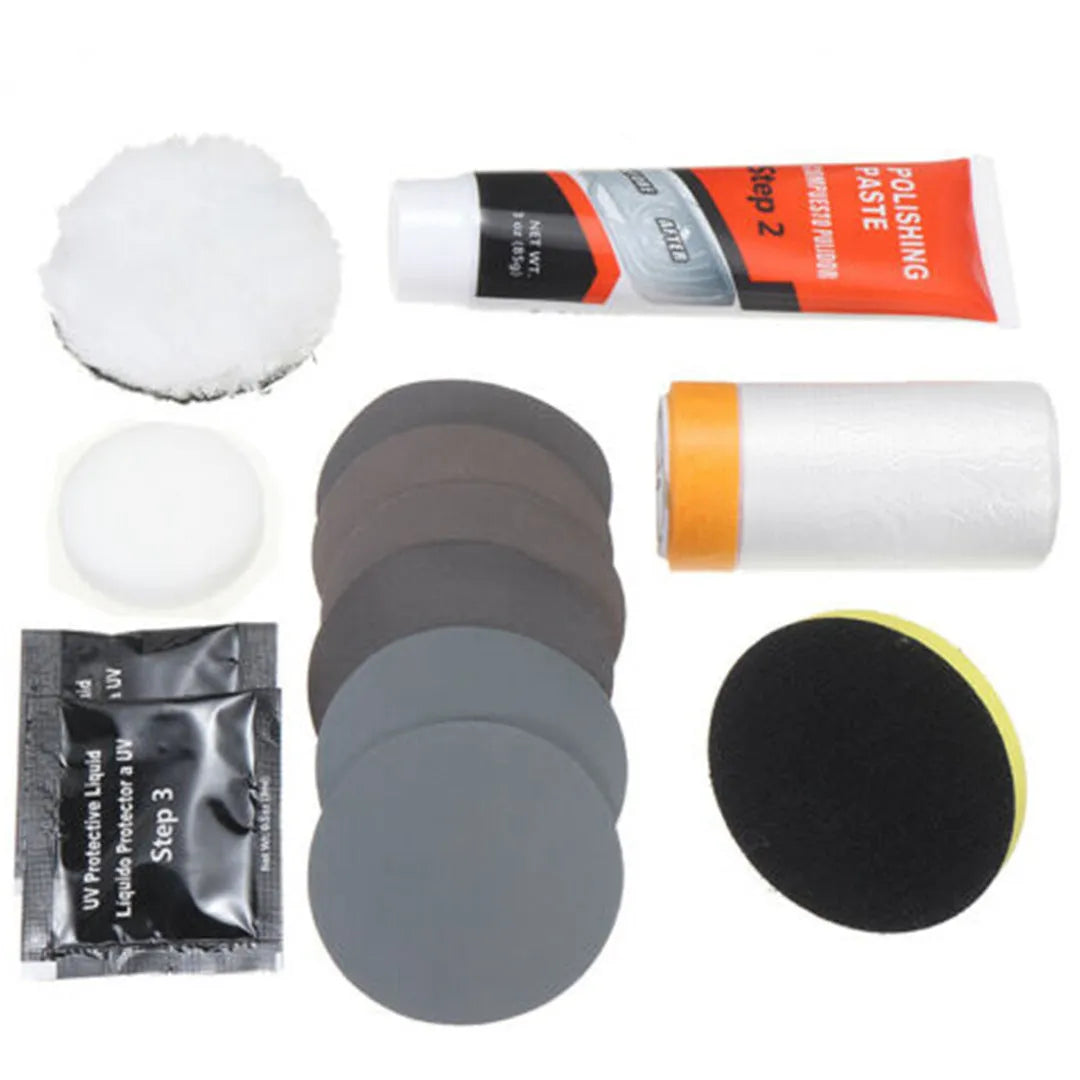 Carbon steel headlight repair tool for auto and machine maintenance