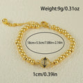 Women's copper bracelet with heart shape and round zircon stones in Arabic design style