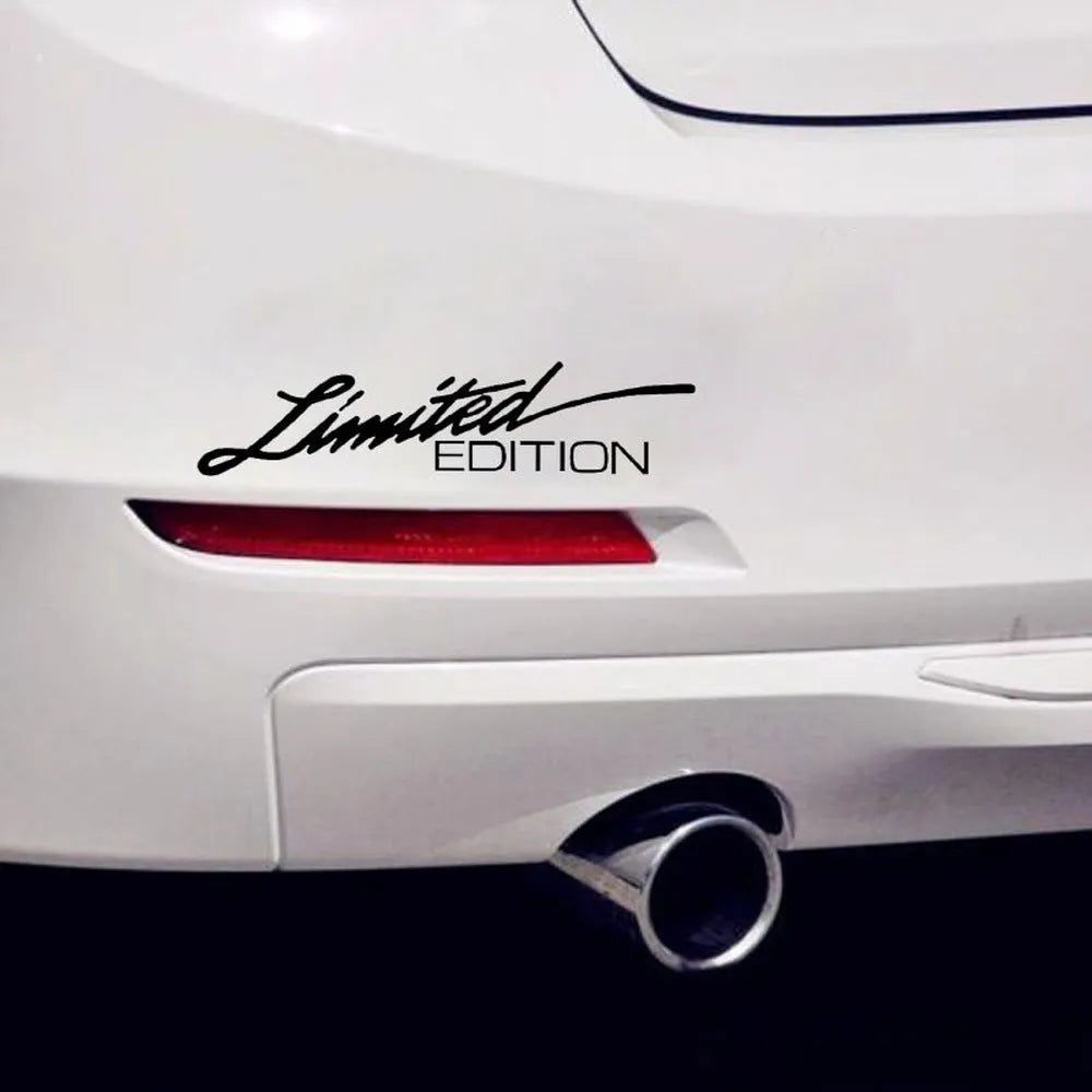 Reflective bumper sticker with English text, 16cm by 3.8cm, in black, white, or colourful plastic