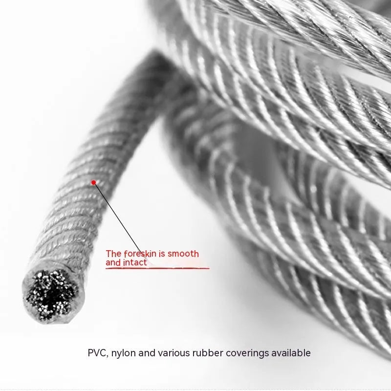 304 stainless steel anti-theft wire net showing double twist structure and coated rope design