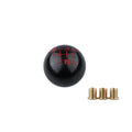 Aluminium alloy round car gear shift head for universal modification, showing style finish options.