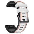 Silicone leather quick-release watchband for Garmin Fenix smartwatches in black colour