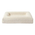 Beige rectangular cloth dog bed sofa nest for small medium dogs in three size options