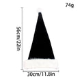 Black Christmas plush hat with 56 cm diameter and thickened polyester material