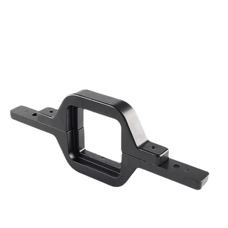 Black aluminium alloy LED light mounting bracket for a Jeep Wrangler off-road vehicle