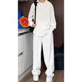 Men's black long sleeve polo shirt and trousers two-piece set in slim fit for casual wear