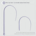 Blue simulated mouse tail cat toy with 80cm silicone tail and ABS handle for interactive feline play