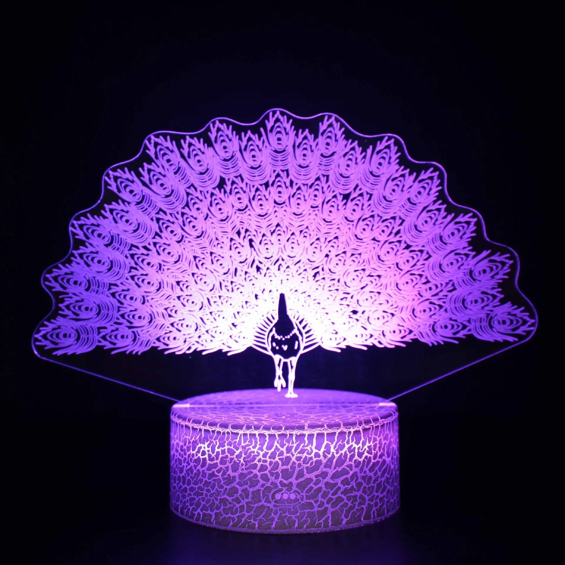 Acrylic 3D small night USB table lamp with 4mm light guide plate on 9.5x4cm base in colourful options
