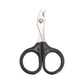 Professional stainless steel pet nail clippers with coloured plastic and rubber handle.
