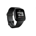Black waterproof smart watch with heart rate monitor and 1.4-inch touch screen on silicone wrist strap