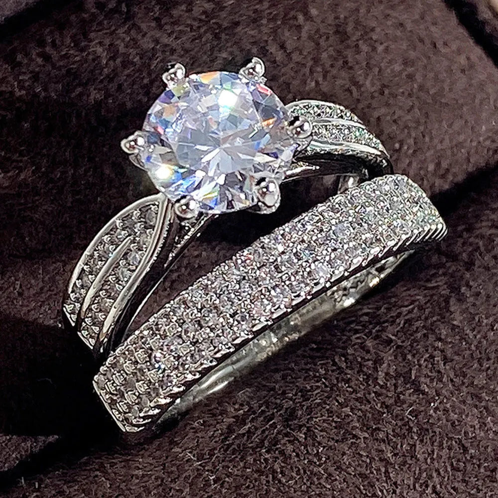 White gold colour combined ring bracelet with geometric round design showing ring and bracelet sections