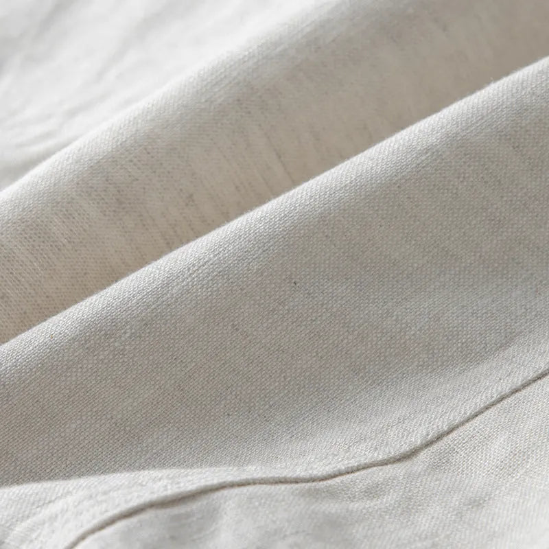 Men's linen casual suit jacket in loose fit available in multiple solid colours with long sleeves