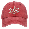 Washed cotton baseball cap with embroidered letters and dome crown in multiple colour options