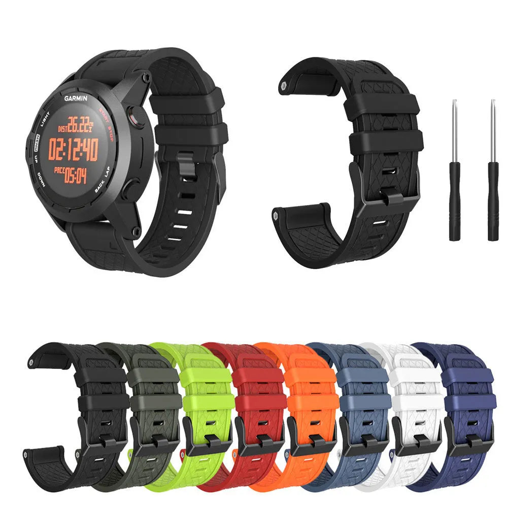 26mm black silicone watch strap for Jiaming watches with sports style design