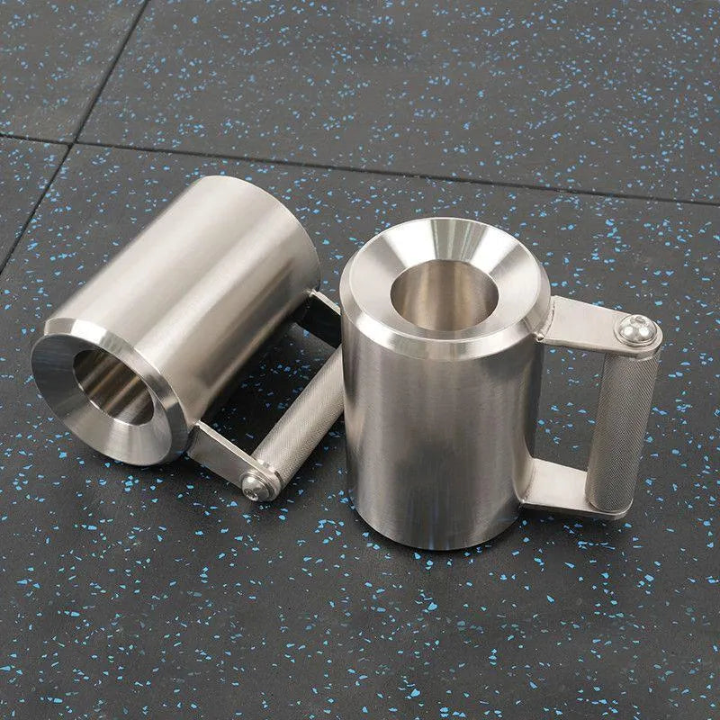 Silver stainless steel dumbbell cup weighing 8kg for strength training