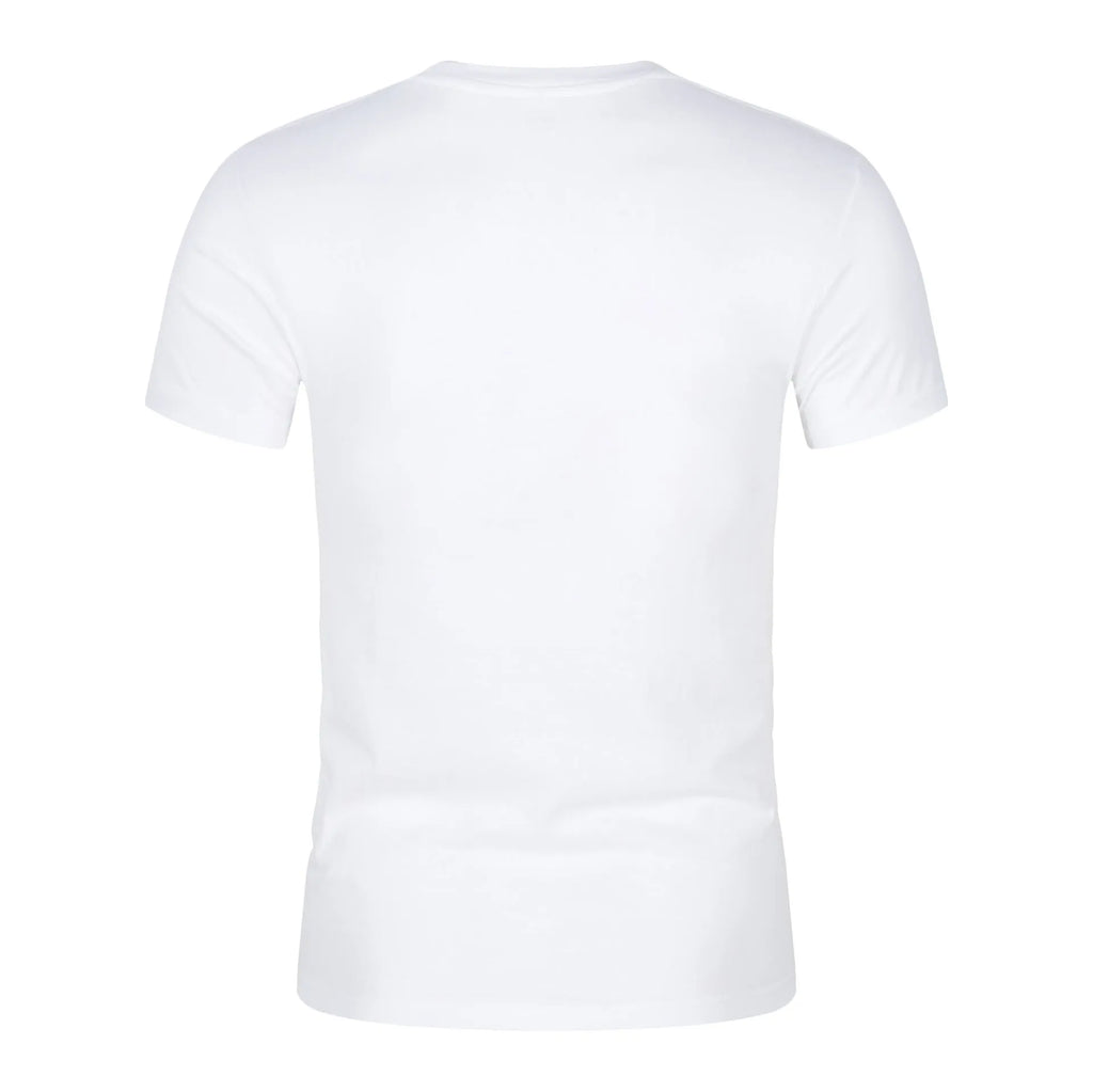 Men's solid colour CVC cotton short-sleeve t-shirt in black or white with round neck