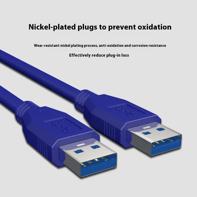 USB 3.0 public-to-public data cable for mobile hard disk boxes with nickel-plated connectors showing length options