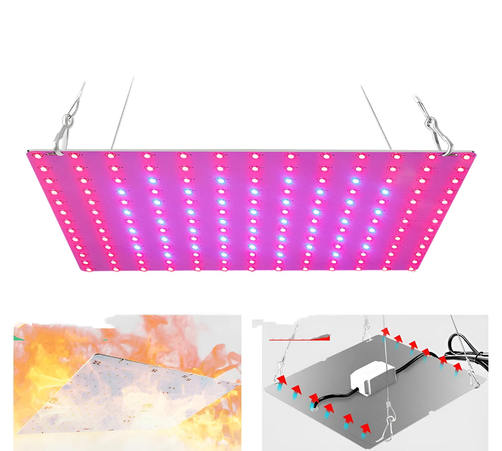 D-section aluminium LED grow light panel for indoor fruit and vegetable plants with UK plug