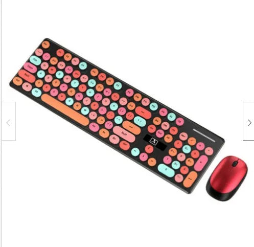 Wireless keyboard and mouse set in vibrant yellow mixed colour with backlit keys and optical mouse