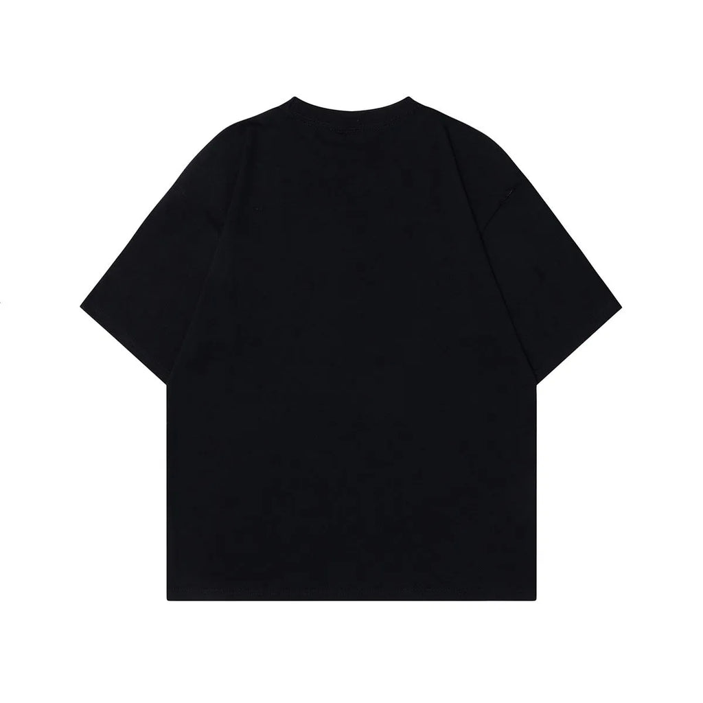 Men's loose fit pure cotton short-sleeved t-shirt in black and melange grey
