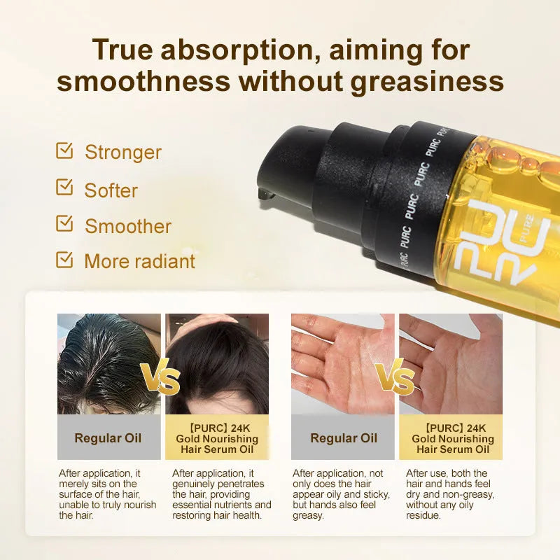 Yellow 50ml essential oil bottle for curly hair repair and scalp oil control treatment