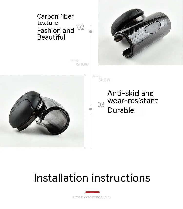Black steering wheel assist ball with 9cm silicone grip and metal bearing for single-hand steering