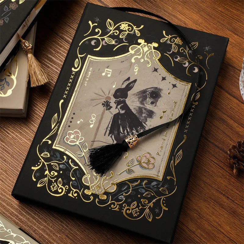Retro Art THALO A5 notebook with gothic style cover, 40g wood pulp paper, and 11.6 x 16.5cm size