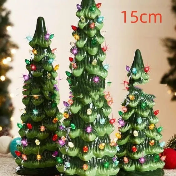 Resin Christmas tree decoration in European style with lighting option