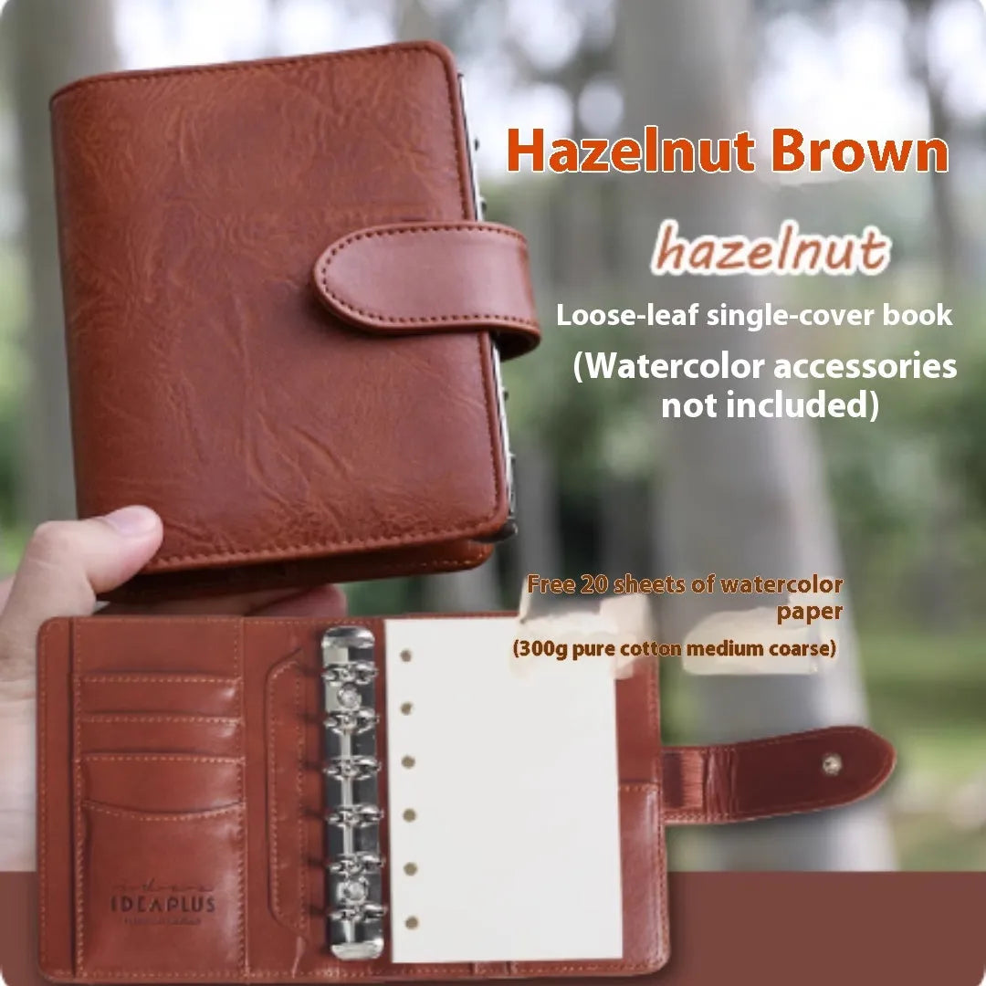A7 loose-leaf watercolour book in five colours: Avocado Green, Hazelnut Brown, Mango Pudding, Mocha Coffee, Rainforest Green