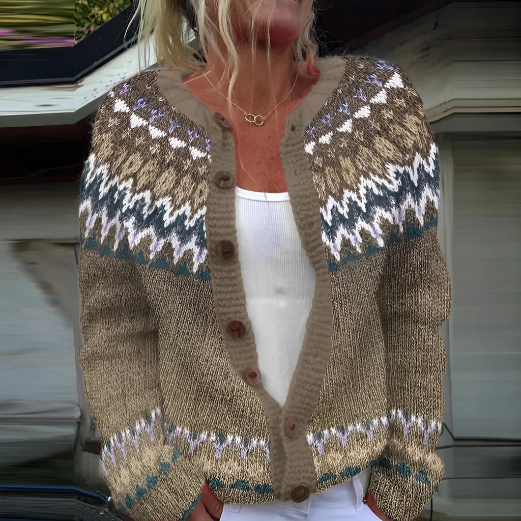 Women's loose spandex cardigan coat with long regular sleeves and digital 3D print, Style 1, sizes S to 5XL
