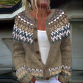 Women's loose spandex cardigan coat with long regular sleeves and digital 3D print, Style 1, sizes S to 5XL