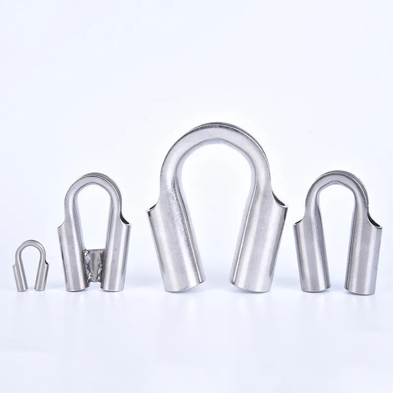 Stainless steel tubular chicken heart ring round sleeve ring set showing multiple sizes from M4 to M35