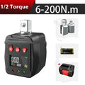 Digital torque meter with display head, 1/2-inch drive, metal body, part of three-piece set for torque measurement