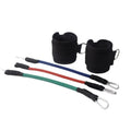 Black Taekwondo training pull rope set for leg conditioning and strength development