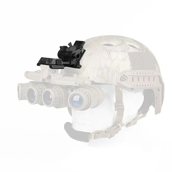 Metal alloy night vision helmet mount bracket with breakaway base in dark earth finish