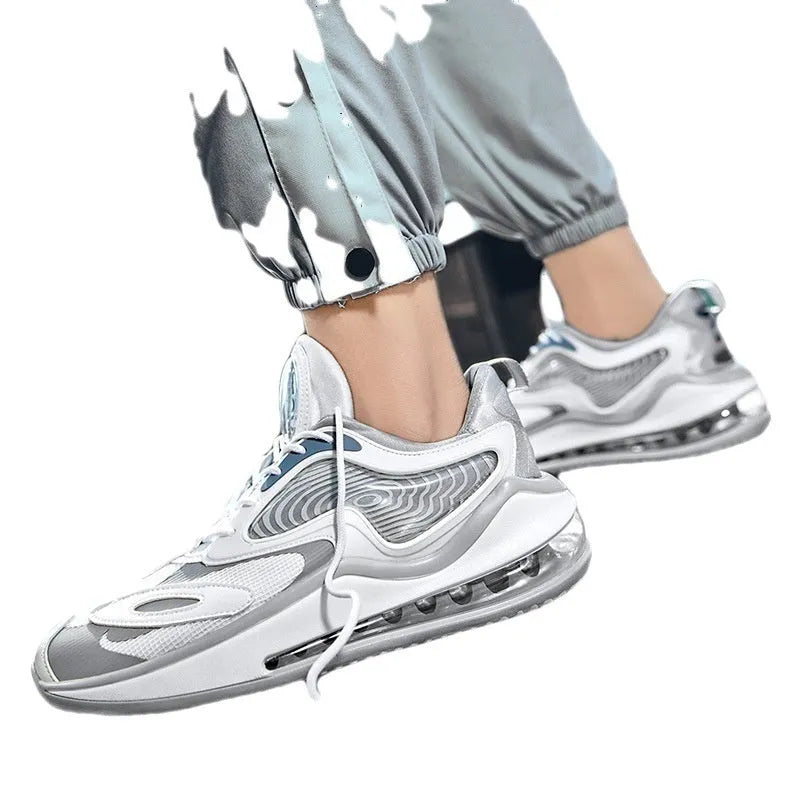 Men's casual shoes with air cushion height increasing sole in Space Black colour option