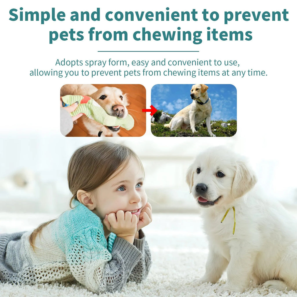 100ml pet correction chewing spray bottle for dogs and cats, anti-scratching sofa and gnawing deterrent
