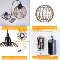 American style outdoor waterproof LED chandelier with iron construction and battery box.