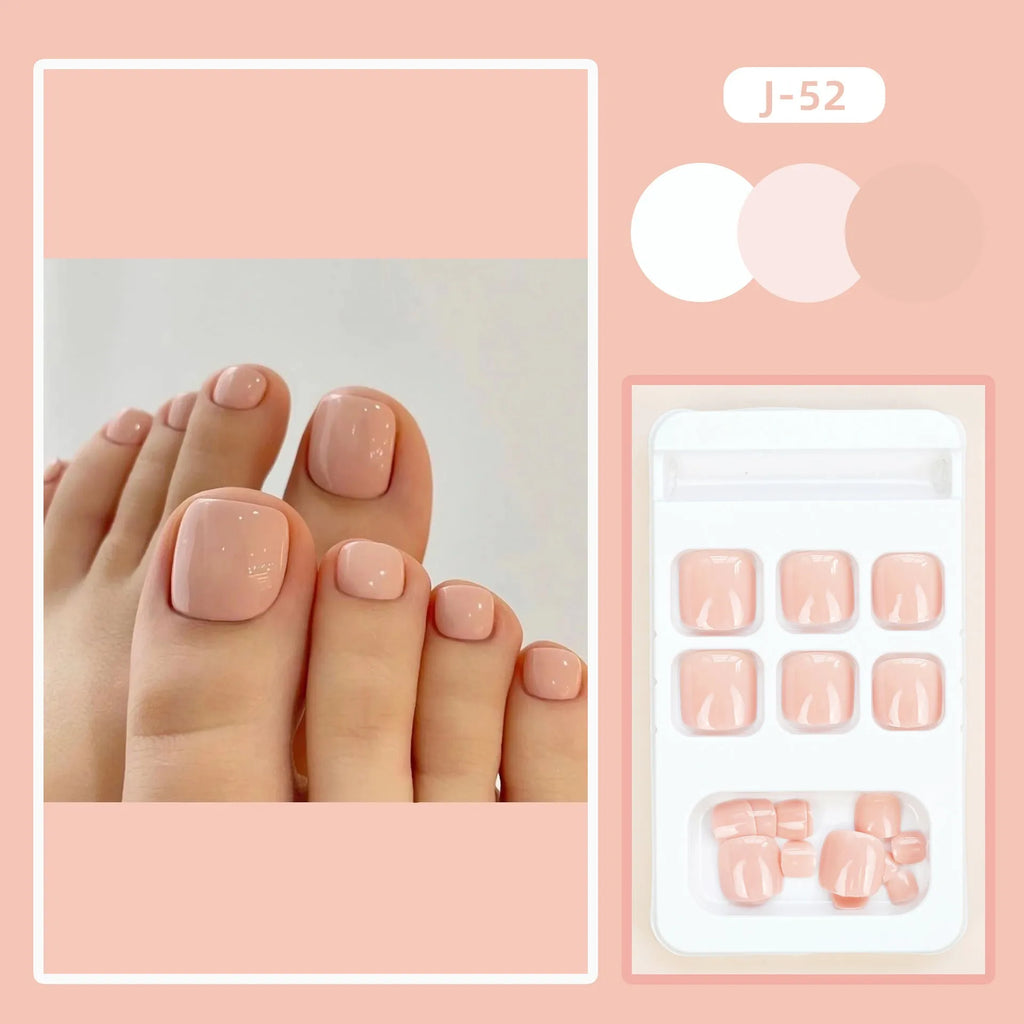 Fashion Personality toe nail stickers in skin colour with glue adhesive for easy application