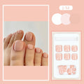 Fashion Personality toe nail stickers in skin colour with glue adhesive for easy application